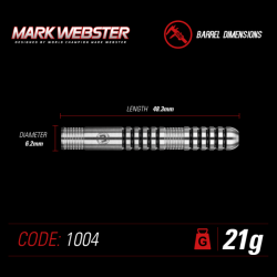 Šipky Steel Winmau Mark Webster 21 g