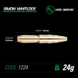 Šipky Steel Winmau Simon Whitlock Brass 24 g