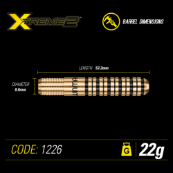 Šipky Steel Winmau Xtreme2 Brass 22 g