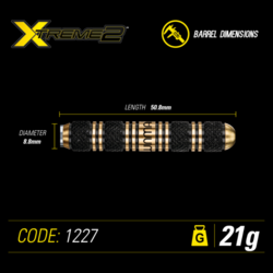 Šipky Steel Winmau Xtreme2 Brass 21 g