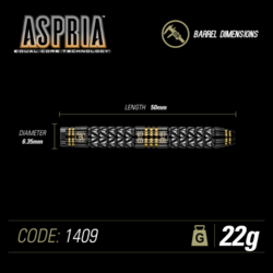 Šipky Steel Winmau ASPRIA 95/85% DUAL Tungsten 22 g