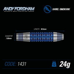 Šipky Steel Winmau Andy Fordham Special Edition 24 g