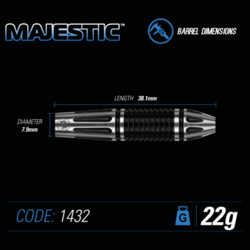 Šipky Steel Winmau MAJESTIC 22 g