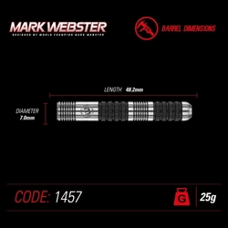Šipky Winmau Mark Webster Steel Tips 25 g