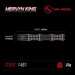 Winmau Darts Mervyn King Special Edition Steel Tip 22 g