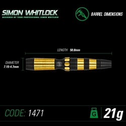 Šipky Steel Winmau Simon Whitlock Onyx AU 21 g