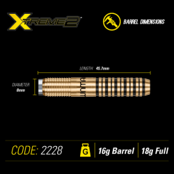 Šipky Soft Winmau Xtreme2 Brass 18 g