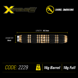 Šipky Soft Winmau Xtreme2 Brass 18 g