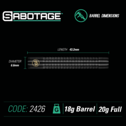 Šipky Soft Winmau SABOTAGE BLACK 20 g