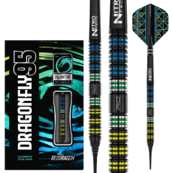 Šipky Soft Red Dragon Dragonfly 95 Black Parallel 20 g