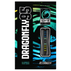 Šipky Soft Red Dragon Dragonfly 95 Black Parallel 20 g