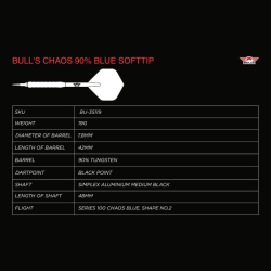 Šipky Bull's Chaos Blue 90% Soft Tip 19 g