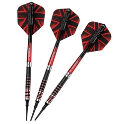 Šipky Soft Mission Darryl Fitton Electro Black & Red - The Dazzler 18g