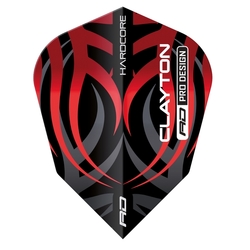 Letky RedDragon V-Standard Jonny Clayton Black & Red Tribal Dart Flights