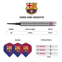 Šipky Soft Tip Football FC Barcelona Official Licensed BARÇA Tungsten BARÇA 18g