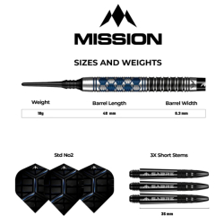 Šipky Mission Hexon 18g