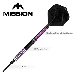 Šipky Soft Mission James Hurrell  Black & Purple Hillbilly 18g