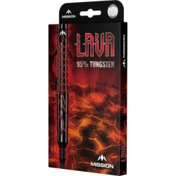 Mission Lava Darts Soft Tips 95% Black & Red Electro Plated 20g