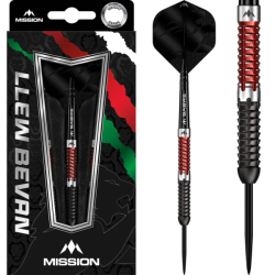 Mission Llew Bevan Darts Steel Tip Black & Red Electro 21 g 