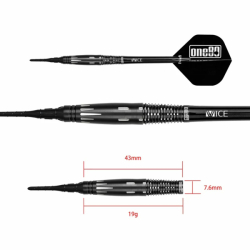 Šipky Soft One80 Saori Miymoto Rafale Signature Black 19g 