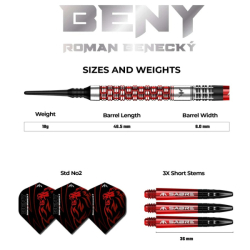 Šipky Mission Roman Benecky Soft Tip Black & Red 18g