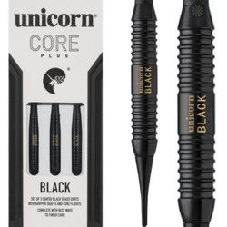 Šipky Unicorn Core Plus Black Brass Soft Tip 17 g