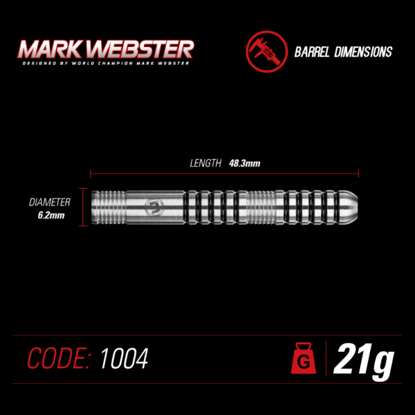 Šipky Steel Winmau Mark Webster 21 g