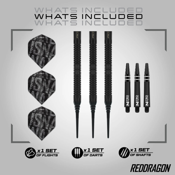 Šipky Soft Winmau Peter Wright Black Mamba 20 g