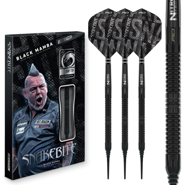 Šipky Soft Winmau Peter Wright Black Mamba 20 g